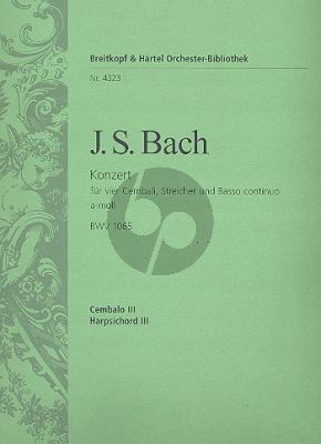 Bach Concerto a-moll BWV 1065 4 Cembali-Str.-Bc Cembalo 3 Stimme