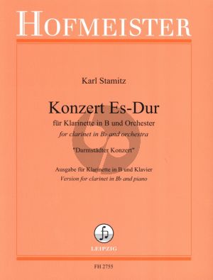 Stamitz Konzert Es-dur Klarinette und Orchester (KA) (Darmstadter Konzert) (Helmut Böse)