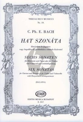 Bach 6 Sonates Clarinet[Bb]-Bassoon-Hapsichord (György Balassa)