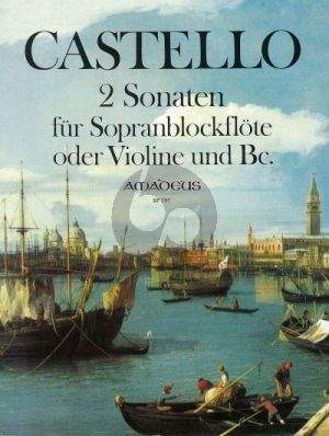 Castello 2 Sonaten Descant Recorder(Violin)-Bc (edited by Martin Nitz)