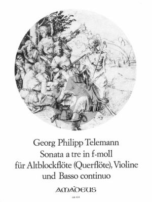 Telemann Sonata a tre f-moll TWV 42:f2 Altblockflöte (Querflöte), Violine und Bc. (Part./Stimmen) (Willy Hess)