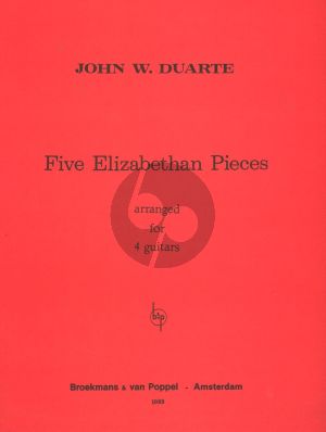 Duarte 4 Elizabethan Pieces for 4 Guitars (Playing Score)