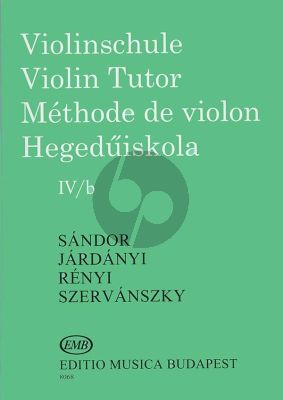 Sandor Szervansky Jardanyi Violin Method Violinschule - Violin Tutor Vol.4B (Hungarian, English, German, French