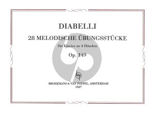 Diabelli Melodic Pieces Opus 149 / Melodische Ubungsstucke Opus 149 for Piano 4 Hands (edited by Kálmán Chován)