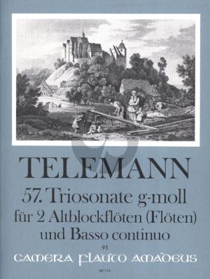 Telemann Trio Sonata g-minor TWV 42:e8 2 Treble Recorders or 2 Flutes and Bc (Continuo by Willy Hess) (Score/Parts)