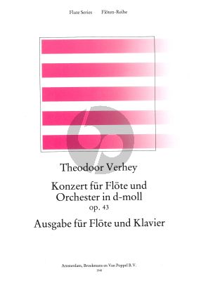 Verhey Concerto No.1 d-minor Op.43 (Flute-Orch.) (piano red.) (edited by Rien de Reede)