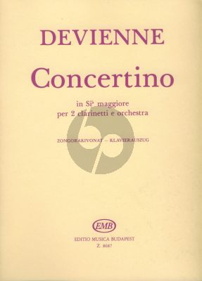 Devienne Concertino B-flat major Op.25 2 Clarinets and Orchestra (piano reduction) (György Balassa)