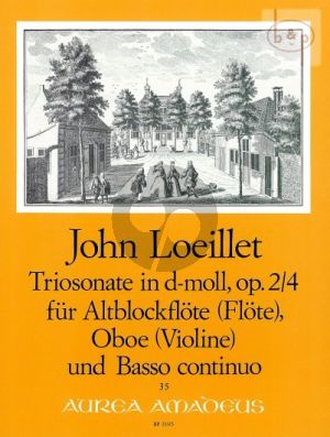 Loeillet Triosonate d-moll Op.2 No.4 (Altblfl.[Fl.]- Oboe[Vi.]-Bc) (Part./Stimmen) (Pauler/Hess)