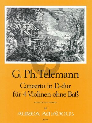 Telemann Concerto D-dur TWV 40:202 4 Violinen ohne Bass (Part./Stimmen) (Yvonne Morgan)