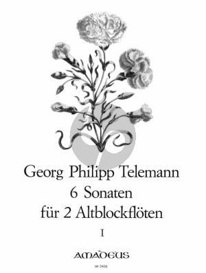 Telemann 6 Sonaten Op.2 Vol.1 No.1-3 TWV 40:101-103 fur 2 Altblockfloten (Herausgeber Winfried Michel)