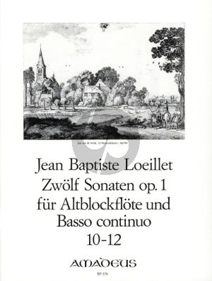 Loeillet 12 Sonaten Op.1 Vol.4 (No.10-12) Altblockflote und Bc. (Continuo Willy Hess)