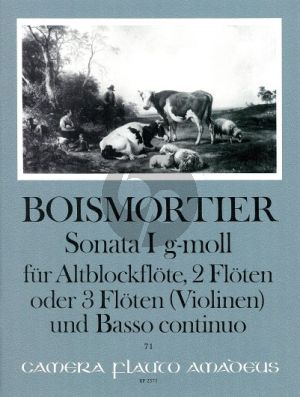 Sonata g-minor Op.34 No.1 (Treble Rec.- 2 Fl. [or 3 Fl./ 3 Vi./ 3 Ob.]-Bc) (Score/Parts)