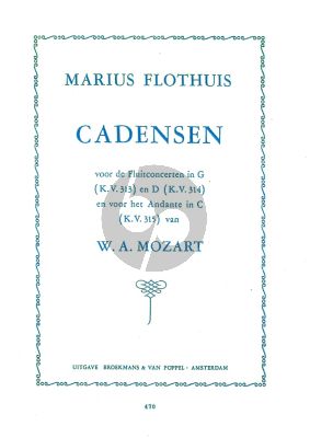 Flothuis Cadenzas Mozart Fluteconcertos KV 313 / 314 - 315