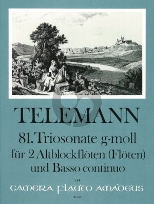 Telemann Triosonate No.81 g-moll TWV 42:e11 (nach der e-moll Sonate) 2 Altblockfloten[Floten] und Bc (Herausgegeben von Bernhard Pauler) (Continuo von Willy Hess)