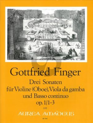 Finger 3 Sonaten Op.1 No. 1-3 fur Violine oder Oboe, Viola da gamba und Bc (Herausgeber Harry Joelson)