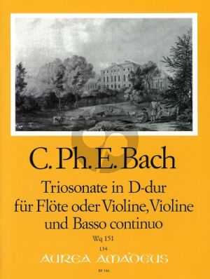 Bach Triosonate D-dur Wq 151Flöte[Oboe/Violine]-Violine-Bc. (Part./Stimmen) (Herausgegeben von Manfredo Zimmermann)
