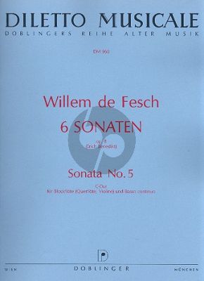 Fesch 6 Sonaten Op. 8 No. 5 C-dur Altblockflöte und Bc (Erich Benedikt)