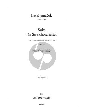Janacek Suite fur Streichorchester (1877) (Stimmen Set 6 - 6 - 5 - 4 - 2) (Herausgegeben von Bernhard Pauler)