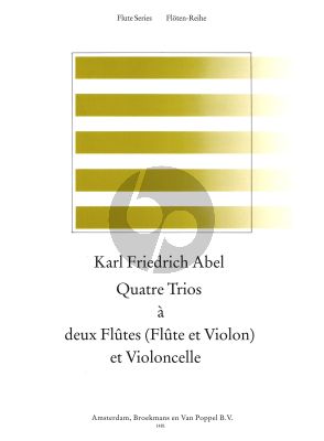 Abel 4 Trios Op.16 2 Flutes[Fl./Vi.]-Violoncello (Parts) (edited by Mirjam Nastasi)