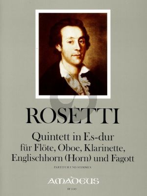 Rosetti Quintett Es-dur (Murray RWV B6) (Flöte-Oboe-Klar.-Engl.Horn[Horn]-Fagott) (Partitur/Stimmen) (Jan Schroeder)