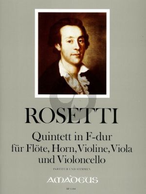 Rosetti Quintett F-dur (Murray RWV B6) Flöte[Ob/Klar.]-Hrn.-Vi.-Va.-Vc.) (Part./Stimmen) (Yvonne Morgan)