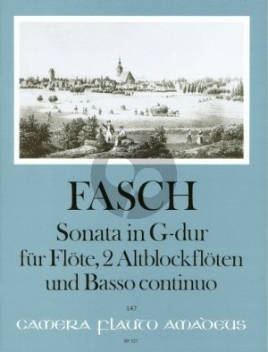 Fasch Sonate G-dur Flote-2 Altblockfloten-Klavier [Bc] (Part./Stimmen) (Bernhard Pauler und Christine Gevert)