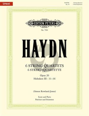 Haydn 6 String Quartets Op.20 Hob.III:31 - 36 (Urtext) (Score/Parts) (Simon Rowland-Jones)