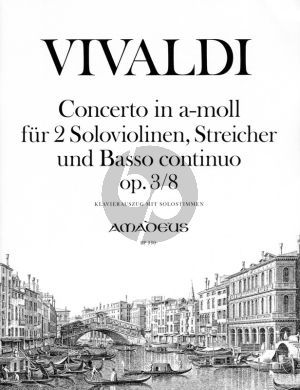 Vivaldi Concerto a-minor Op.3 No.8 (RV 522) (L'Estro Armonico) (2 Violins-Strings-Bc) Piano Reduction (edited by Yvonne Morgan)