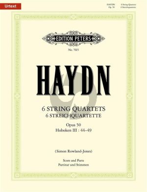 Haydn 6 String Quartets Op.50 Hob.III:44 - 49 (Score/Parts) (Simon Rowland-Jones) (Peters-Urtext)