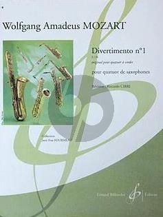 Mozart Divertimento No.1 KV 136 4 Saxophones (SATB) (Partition/Parties) (transcr. Ricardo Cirri)
