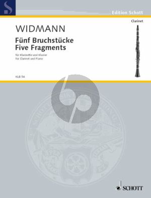 Widmann 5 Bruchstucke (5 Fragments) (1997) for Clarinet in A and Bb and Piano