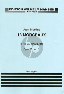 Sibelius 13 Morceaux Op.76 No.12 Capriccietto for Piano
