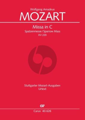Mozart Missa Brevis C-dur KV 220 (Spatzen-Messe) SATB Soli-Chor SATB und Orchester (Partitur) (Berthold Over)