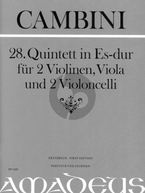 Cambini Quintet No.28 E-flat major 2 Violins-Viola-2 Violoncellos (Score/Parts) (Bernhard Pauler)