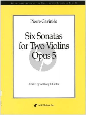 Gavinies 6 Sonatas Op.5 2 Violins Score (edited by Anthony F.Ginter)