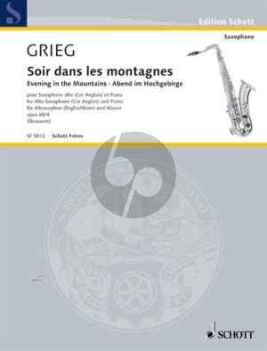 Grieg Evening in the Mountains Op. 68 No. 4 Alto Saxophone or English Horn and Piano (arr. Jean Strauwen)