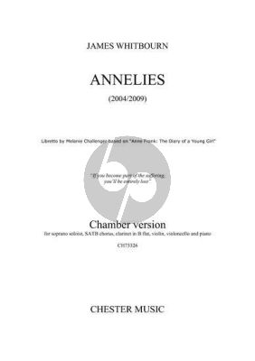 Whitbourn Annelies Soprano solo-SATB-Clarinet-Violin-Violoncello and Piano Set of Parts (based on The Diary Anne Frank)
