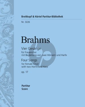 Brahms 4 Gesange op.17 Frauenchor-2 Horner-Harfe Partitur