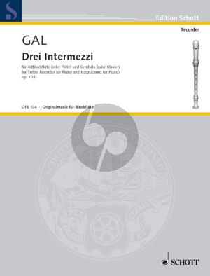 Gal 3 Intermezzi Op.103 Altblockflöte (Flöte) und Klavier