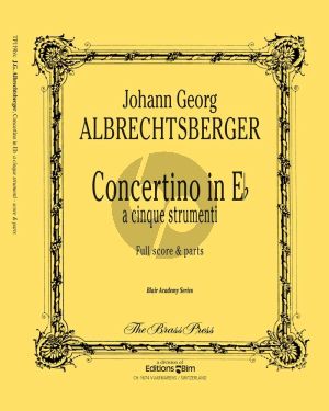 Albrechtsberger Concertino E-flat Trumpet-Strings (piano red.) (Steven L. Glover)