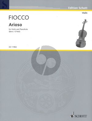 Fiocco  Arioso for Violin and Piano (Arranged by Bent-O'Neill)