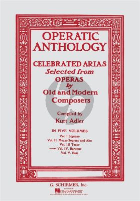 Operatic Anthology vol.4 Baritone (Kurt Adler) (Opera-Arias Old and Modern Composers)