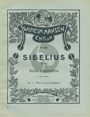 Sibelius Suite Champetre Op. 98B No. 1 Piece Caracteristique Piano solo