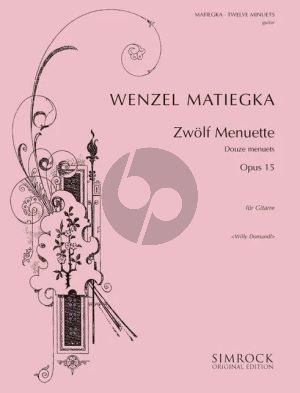 Matiegka 12 Menuette Op.15 fur Gitarre (Herausgeber Willy Domandl)