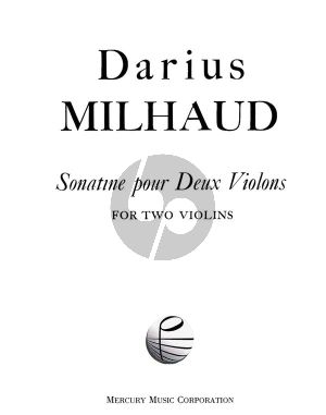 Milhaud Sonatine Opus 221 2 Violins