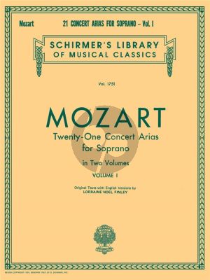 Mozart 21 Concert Arias vol.1 Soprano (Original texts with English versions L.Noel Finley)