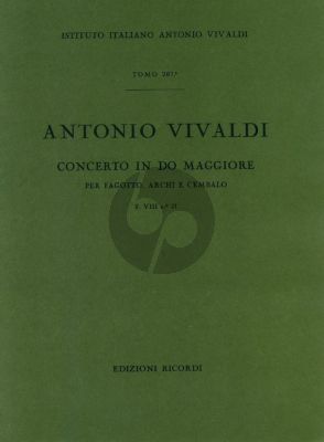 Vivaldi Concerto C major F.VIII n.21 bassoon-strings-cembalo