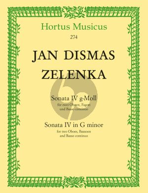Zelenka Sonate No. 4 g-moll ZWV 181 - 4 2 Oboen-Fagott-Bc (Part./Stimmen) (Wolfgang Reich) (Barenreiter)