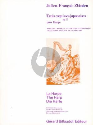 Zbinden 3 Esquisses Japonaises Op. 72 pour Harpe