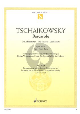 Tschaikowsky Barcarolle Op.37 nr.6 Juni Klavier (aus Die Jahreszeiten)